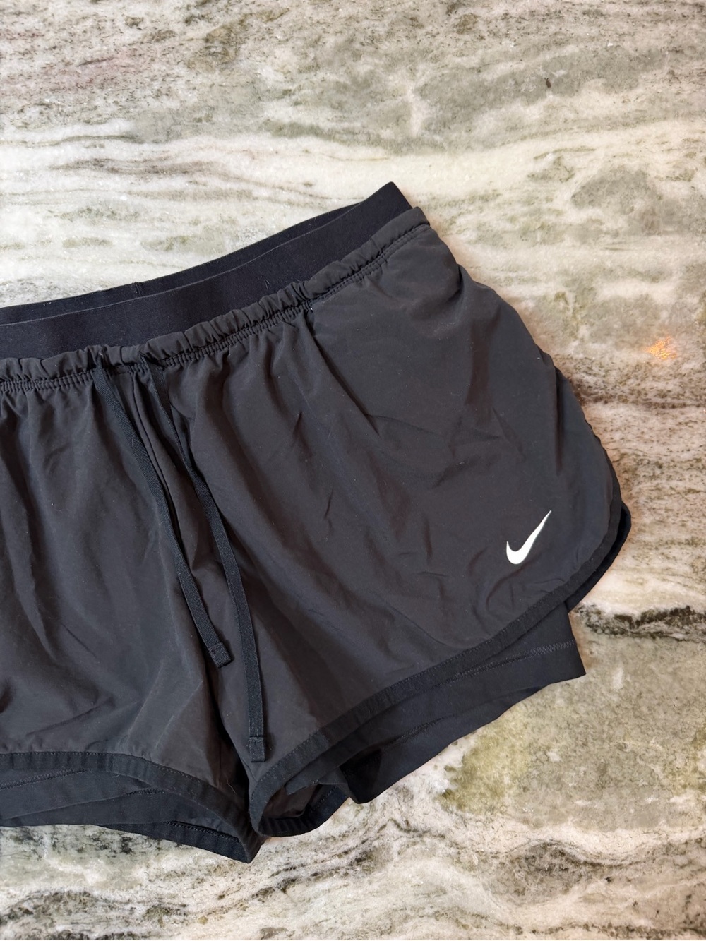Nike Black Women's Athletic Running Shorts with Inner Brief - Picture 3 of 4